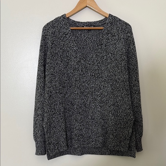 Athleta Switchback Pullover Sweater V Neck Wool Blend Black Marl Size M - Picture 2 of 11